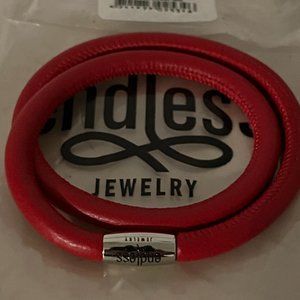 Endless Jewelry Collection by Jennifer Lopez Red Leather Triple Bracelet - NEW